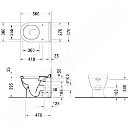 Duravit Starck 3 - WC à poser, avec WonderGliss, blanc 01240900001