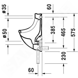 Duravit Starck 3 - Urinoir, alimentation d’eau arrière, avec WonderGliss, blanc 08213500001