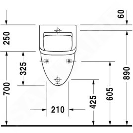 Duravit Starck 3 - Urinoir, alimentation d’eau arrière, avec WonderGliss, blanc 08213500001