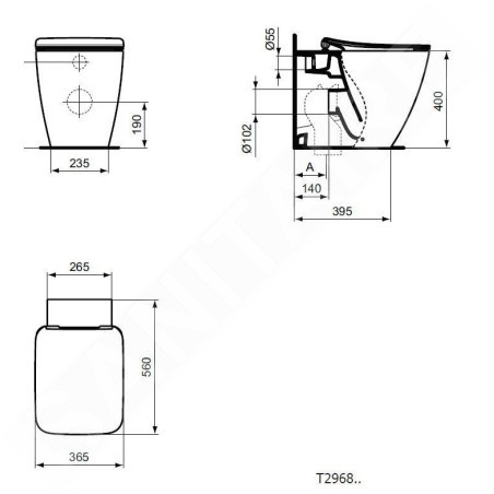 Ideal Standard Strada II - Toilettes sur pied, AquaBlade, avec Ideal Plus, blanc T2968MA
