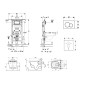 Geberit Duofix - Bâti-support pour WC suspendu avec plaque de déclenchement Sigma01, blanc alpin+ Tece One - toilette japonaise