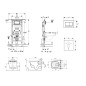 Geberit Duofix - Bâti-support pour WC suspendu avec plaque de déclenchement Sigma30, chrome poli/chrome mat + Tece One -