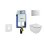 Geberit Kombifix - Bâti-support pour WC suspendu avec plaque de déclenchement Sigma 01, chrome brillant + Ideal Standard Tesi –