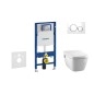 Geberit Duofix - Bâti-support pour WC suspendu avec plaque de déclenchement Sigma20, blanc/chrome poli + Tece One - toilette Geberit Duofix - Bâti-support pour WC suspendu avec plaque de déclenchement Sigma20, blanc/chrome poli + Tece One - toilette