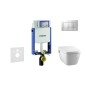 Geberit Kombifix - Bâti-support pour WC suspendu avec plaque de déclenchement Sigma 30, chrome mat/chrome + Tece One – toilette Geberit Kombifix - Bâti-support pour WC suspendu avec plaque de déclenchement Sigma 30, chrome mat/chrome + Tece One – toilette