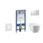 Geberit Duofix - Bâti-support pour WC suspendu avec plaque de déclenchement Sigma30, chrome mat/chrome + Tece One - toilette Geberit Duofix - Bâti-support pour WC suspendu avec plaque de déclenchement Sigma30, chrome mat/chrome + Tece One - toilette