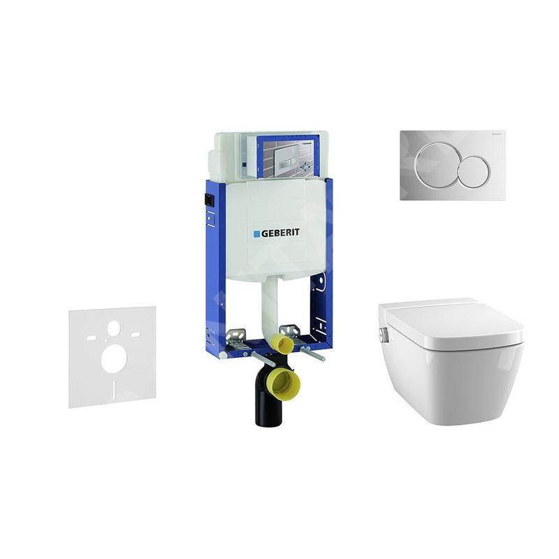 Geberit Kombifix - Bâti-support pour WC suspendu avec plaque de déclenchement Sigma 01, chrome brillant + Tece One – toilette Geberit Kombifix - Bâti-support pour WC suspendu avec plaque de déclenchement Sigma 01, chrome brillant + Tece One – toilette
