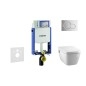 Geberit Kombifix - Bâti-support pour WC suspendu avec plaque de déclenchement Sigma 01, chrome brillant + Tece One – toilette Geberit Kombifix - Bâti-support pour WC suspendu avec plaque de déclenchement Sigma 01, chrome brillant + Tece One – toilette