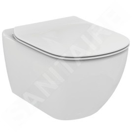 Geberit Kombifix - Bâti-support pour WC suspendu avec plaque de déclenchement Sigma 01, chrome brillant + Ideal Standard Tesi –