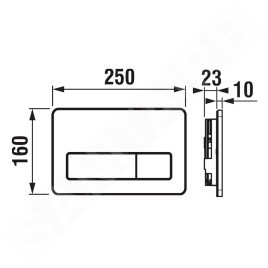 Jika Modul - Plaque de déclenchement PL3, Dual Flush, chrome mat H8936640070001