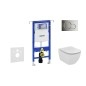 Geberit Duofix - Bâti-support pour WC suspendu avec plaque de déclenchement Sigma 01, chrome brillant + Ideal Standard Tesi –