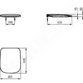 Ideal Standard Esedra - Abattant de toilette, blanc T318201