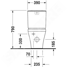 Duravit DuraStyle - Réservoir de chasse 390x170 mm, alimentation par le dessous, WonderGliss, blanc 09351000051