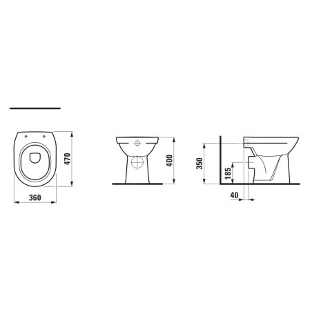 Laufen Pro - WC à poser, 470x360 mm, évacuation par l’arrière, blanc H8219560000001