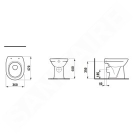 Laufen Pro - WC à poser, 470x360 mm, évacuation par l’arrière, avec LCC, blanc H8219564000001