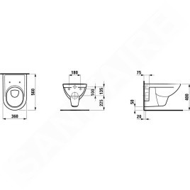 Laufen Pro - WC suspendu, 560x360 mm, blanc H8209500000001