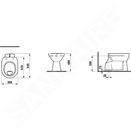 Laufen Pro - WC à poser, 470x360 mm, avec LCC, blanc H8219594000001