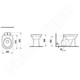 Laufen Pro - WC à poser, 470x360 mm, évacuation par le bas, avec LCC, blanc H8219574000001