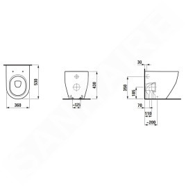 Laufen Pro - WC à poser 530x360 mm, évacuation arrière/par le bas, avec LCC, blanc H8229524000001