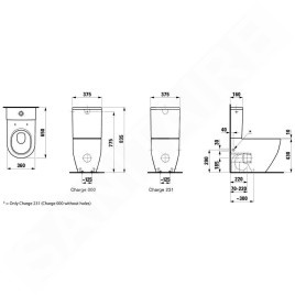 Laufen Pro - Cuvette WC combinée à poser, 650x360 mm, évacuation arrière/bas, avec LCC, blanc H8259524000001