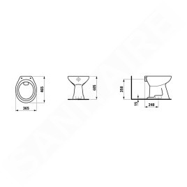 Laufen Sedan - WC à poser, 365x465 mm, avec LCC, blanc H8212274000271