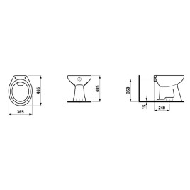 Laufen Sedan - WC à poser, 465x365 mm, blanc H8212270000271