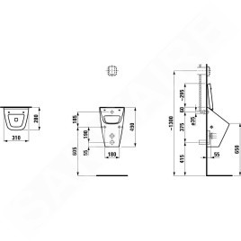 Laufen Vila - Urinoir, 305x285 mm, blanc H8411410000001