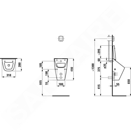 Laufen Vila - Urinoir, 305x285 mm, blanc H8411410000001