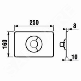 Jika Modul - Plaque de déclenchement PL9, Dual Flush, chrome mat H8936760070001