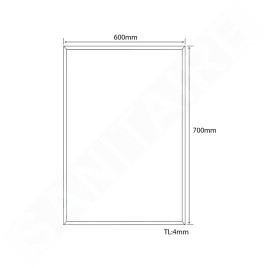 Aqualine Accessoires - Miroir 600x700 mm, avec facette, sans poignée 22471