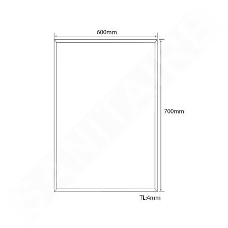 Aqualine Accessoires - Miroir 600x700 mm, avec facette, sans poignée 22471