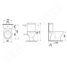 Jika Lyra plus - WC combiné, Dual Flush, remplissage par le bas, blanc H8263870002421