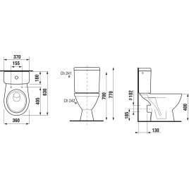 Jika Lyra plus - WC combiné, Dual Flush, remplissage par le bas, blanc H8263860002421