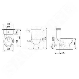 Jika Lyra plus - WC combiné, Dual Flush, blanc H8263860002411