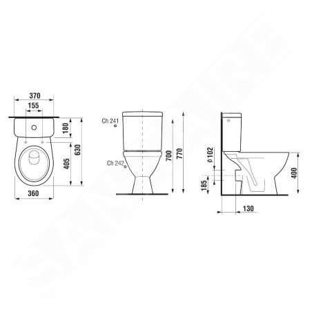 Jika Lyra plus - WC combiné, Dual Flush, blanc H8263860002411