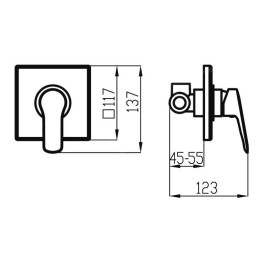 Novaservis Metalia 54 - Mitigeur de douche encastré, avec corps d’encastrement, chrome 54050,0