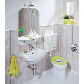 Jika Baby - Toilette enfant à poser, chasse d'eau affleurante, blanc H8220370000001