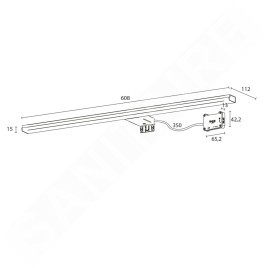 Sapho Felina - Luminaire à LED, 12 W, longueur 608 mm, chrome FE060