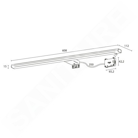Sapho Felina - Luminaire à LED, 12 W, longueur 608 mm, chrome FE060