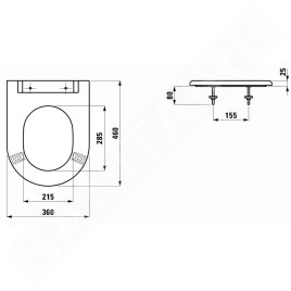 Laufen Libertyline - Siège de toilettes sans couvercle, blanc H8914700000001