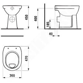 Jika Lyra plus - WC à poser, évacuation arrière, chasse d'eau plate, blanc H8253860000001