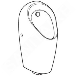 Geberit Urinoirs - Urinoir Selva avec commande intégrée, alimentation par générateur, blanc 116.084.00.1