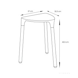 Sapho Gedy Yannis - Tabouret 370x435x323 mm, blanc 217202