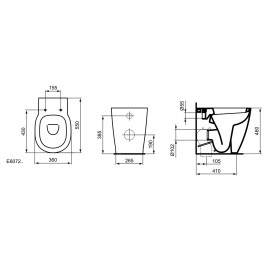 Ideal Standard Connect Freedom - Toilettes sur pied Plus 6, blanc E607201
