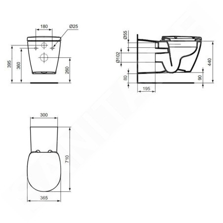 Ideal Standard Connect Freedom - Toilettes suspendues adaptées aux personnes à mobilité réduite, Rimless, avec Ideal Plus,