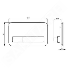 Villeroy & Boch ViConnect - Plaque de déclenchement M200, verre Glossy Grey 922400RA