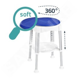 Sapho Accessoire Ridder - Chaise pivotante à hauteur réglable, blanc/bleu A0050401