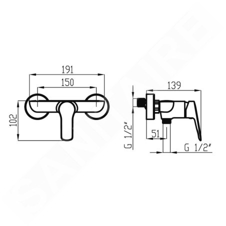 Novaservis Metalia 54 - Mitigeur de douche, chrome 54061/1,0
