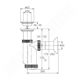 Jika Domino - Siphon, blanc H8907300000001