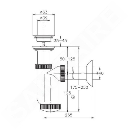 Jika Domino - Siphon, blanc H8907300000001